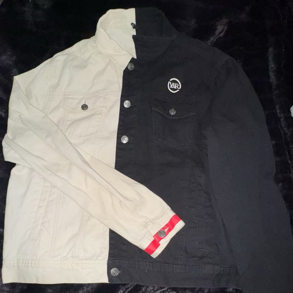 Young and Reckless Duality Denim Jacket Black and White Two-Tone size XL